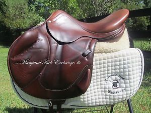 17" ANTARES MONOFLAP cross country jumping saddle 2AA X-FORWARD FLAPS-DEEP SEAT