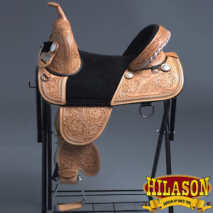 CLASSIC SERIES HILASON TREELESS WESTERN TRAIL BARREL RACING LEATHER SADDLE 14"