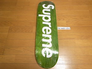 2008 Supreme Stained Logo Skate Skateboard Deck Green Box