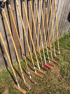 Lot 11 Vintage Argentina Made Bamboo Cane Polo Mallets 50-53