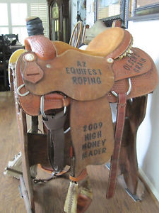 DHS Team Roping Saddle PRCA, USTRC, IPRA, AQHA, NFR, Rodeo, Horse, Cowboy, Steer