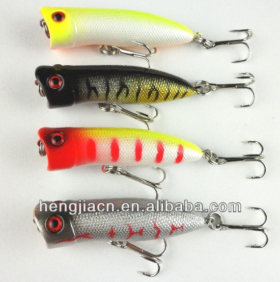 55MM Crank Bait Popper hard Fishing lure hook fishing tackle Crankbait Lures 5.5CM 5.5G 8# japan hooks top water free shpping