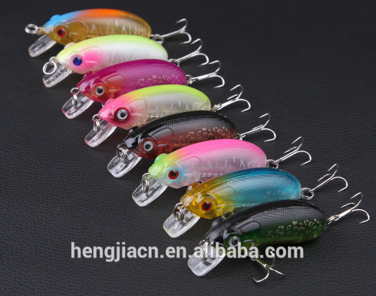 Crank 60mm Minnow Fishing lures Sea Fairy 6CM 9.8G 6# hooks 8 colors mixed FISHING LURE BAIT rattle floating lure free shipping