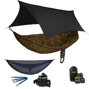 ENO SingleNest OneLink Hammock System - CamoNest Camo + Guardian SL+Black Profly