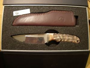 BÖKER NICKER JAGD/OUTDOORMESSER,120720, schale widderhorn ,lederscheide neu