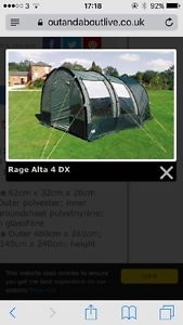 Camping Equipment And Rage Alta 4dx Tent