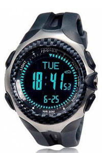 5X(Spovan MINGO I Sports Functional Outdoor Digital Compass Watch Black DW