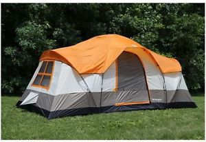 Tahoe Gear Olympia 10-Person 3-Season Tent, Orange/Ivory