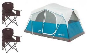 Coleman Echo Lake 6 Person Fast Pitch Cabin Tent w/ Chairs