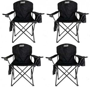 4-Pack Coleman Cooler Quad Chairs With Built-In Cooler, Black