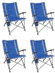 4) Coleman ComfortSmart InterLock Suspension Chairs, Blue