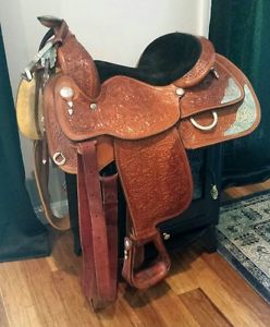 Circle Y Western Equitation ShowSaddle 15.5 w/Headstall Girth & Big D Saddle bag