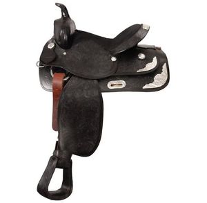 Tough-1 Saddle Western King Series Lancaster Engraved 15" Black KS4525E