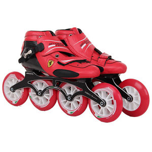 Professional Inline Speed Skate Adults Carbon Boots Rollerblade Roller Red FS81