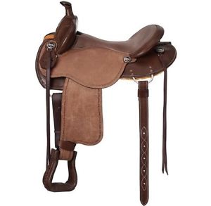 Tough-1 Saddle Western Brisbane Roughout Trail Horn 16" Dark Oil KS1726