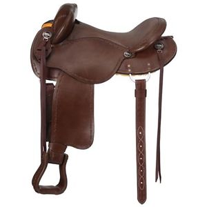 Tough-1 Saddle Brisbane Trail Without Horn Durable 15" Dark Oil KS1705