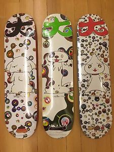 SUPREME X MURAKAMI SET DECKS 2007 NEW skateboard box logo sweat shirt kaws koons