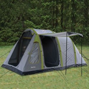 Aeolus 4 Grey/Sycamore - 4 Person Family Tent Airpole Tec Camping Outdoor Hiking