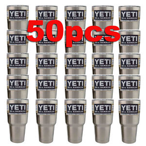 50x YETI Rambler Tumbler 30oz Insulated Stainless Steel Mug Cup & Lid Pack of 50