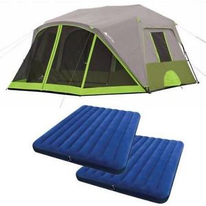 Tents For Camping Big Tent Ozark Trail 9-Person Instant With 2 Queen Airbeds