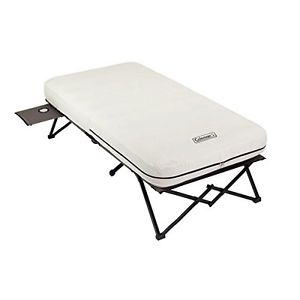 Twin Airbed Cot Mattress Elevated with Side Table and 4D Battery Pump Camping