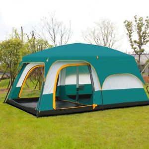 12 Man Beach Tent Family Camping Large Group Sun Protection Shelter Waterproof