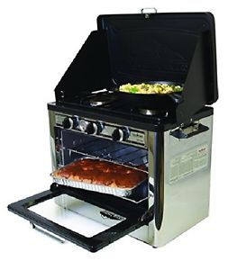 Outdoor Camping Oven with 2 Burner Camping Stove