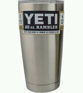 YETI Rambler Tumbler w/ Lid 20 oz. Silver YRAM20 NEW - (4)