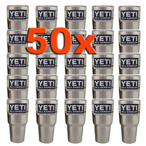 50x Yeti 30 oz Rambler Cooler Tumbler Stainless Steel Cup Coffee Mug With Lid