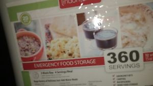 Emergency food storage buckets