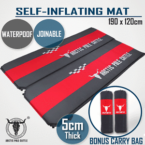 2 x Self Inflating Mattress Sleeping Mat Air Bed Camping Camp Hiking Joinable R