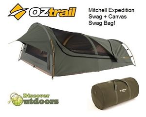 NEW OZtrail Mitchell Expedition Canvas Rip Stop Swag + Canvas Carry Bag