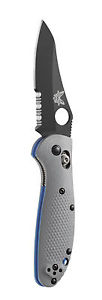 Benchmade 555SBK-1 Pardue Mini Griptilian with Thumb Hole - Black Combo Edg