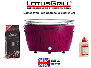 Lotus Grill XL Purple Portable Smokeless Charcoal Grill Barbecue BBQ