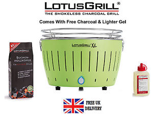 Lotus Grill XL Green Portable Smokeless Charcoal Grill Barbecue BBQ