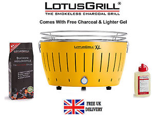 Lotus Grill XL Yellow Portable Smokeless Charcoal Grill Barbecue BBQ