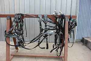 Amish made beta - biothane draft horse team show harness GREEN DECORATION