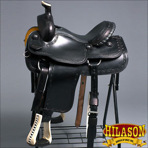 BH107BK-A HILASON BIG KING WESTERN LEATHER WADE RANCH ROPING COWBOY SADDLE 17"