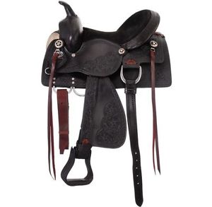 Tough-1 Saddle Western Jacksonville Trail Full Quarter Bars 14" Black KS1954