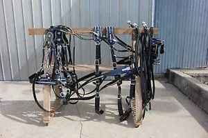 Amish made beta - biothane draft horse team show harness BLUE DECORATION