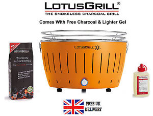 Lotus Grill XL Orange Portable Smokeless Charcoal Grill Barbecue BBQ