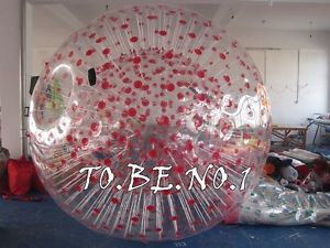 3.0*2.2M Red Inflatable Zorb ball Zorbing Human Hamster ball Hydro Zorb 1.00MM