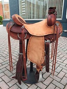 (In Stock) 17" Modified Association Roping/Ranch/Trail/Roper Saddle - Roughout