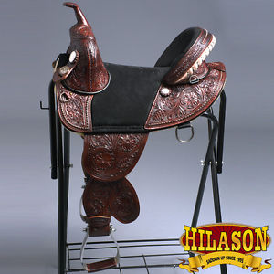 TW105BZMF CLASSIC HILASON TREELESS WESTERN TRAIL BARREL RACING LEATHER SADDLE 17