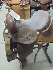 14" USED COURTS BARREL RACING TROPHY WESTERN SADDLE 2 865