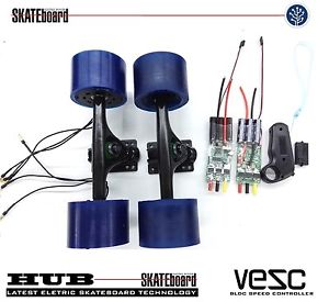 Eletric Skateboard Kit Hub MP83mm Motors (Twin 3000w) + 2 VESC 4.12 PCB +Radio