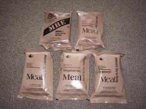 LOT 5 NEW MRE's MILITARY MEAL READY TO EAT MENU NO. 1 7 12 14 VEGETARIAN CHILI