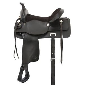 Tough-1 Saddle Western King Series Pleasure Trail Saddle Western 16" Black KS346