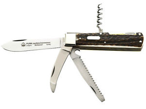 Puma Jagdtaschenmesser 3 Klingen mit Aufbrechklinge und Hirschhornschale 308311