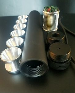 Combo! Aluminum 6061 tube Black 1.25" OD 1" ID 7.5". & 6 Dry cups .99" OD 7075.